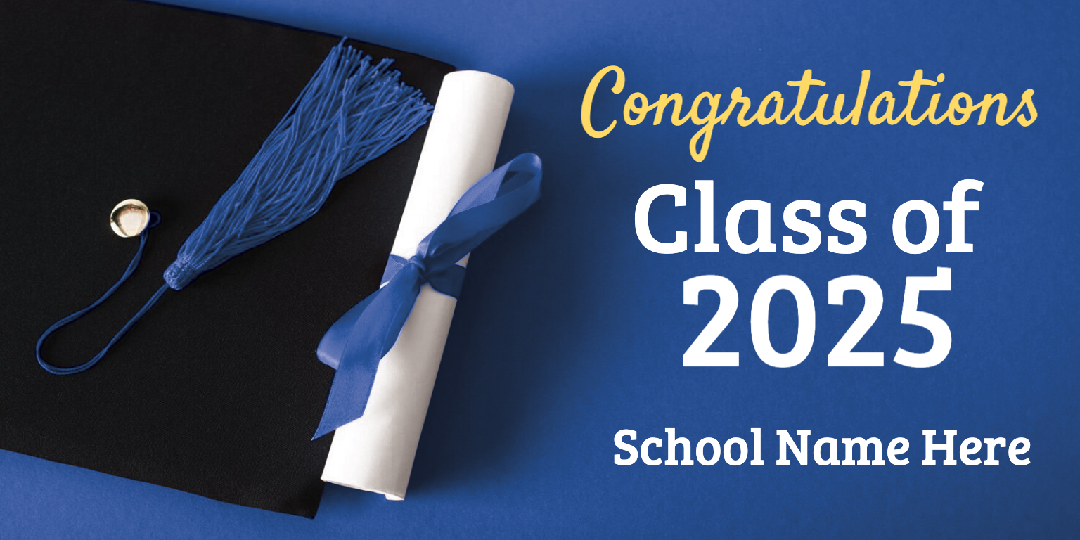 Graduation Banner Blue