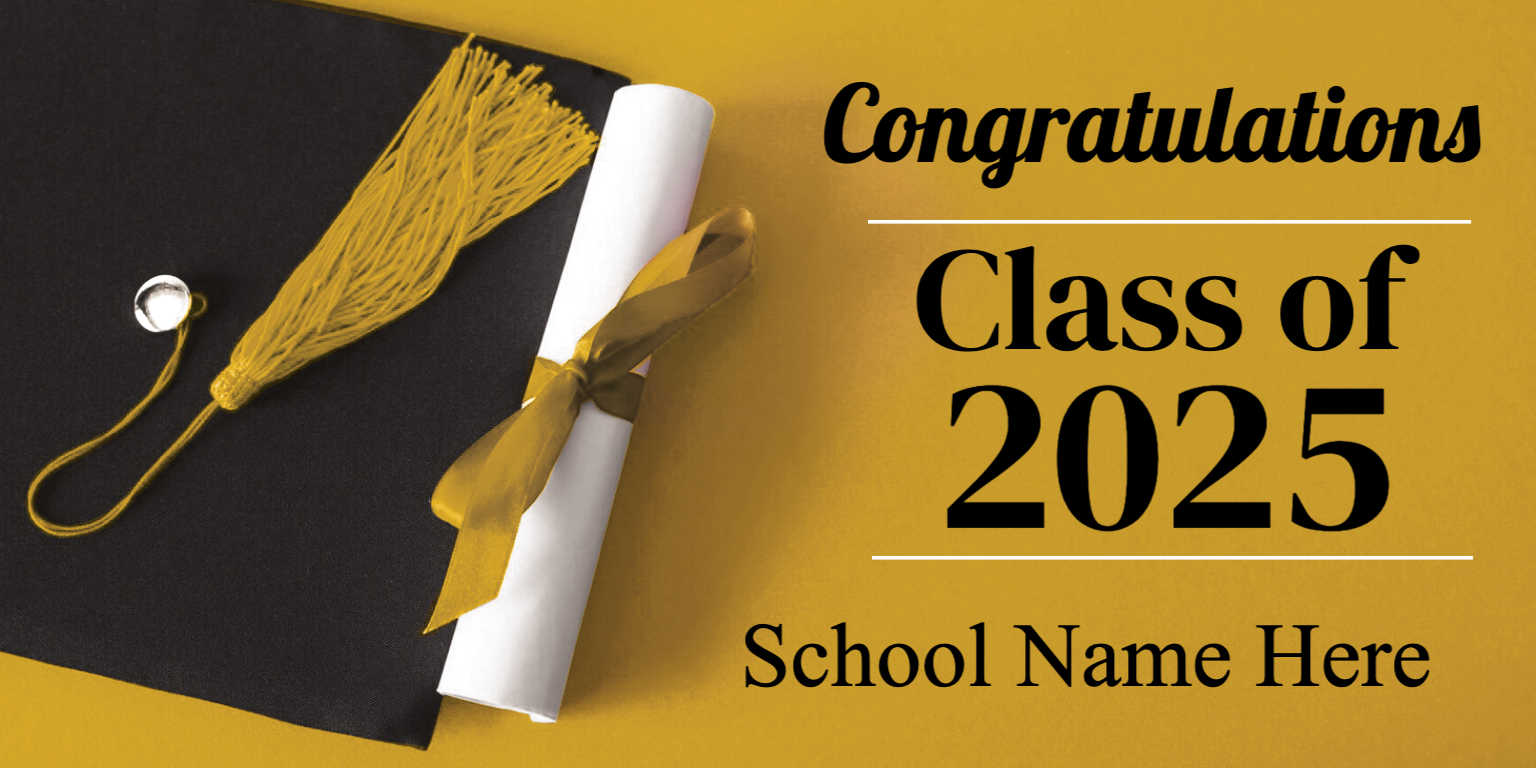 Graduation Banner Gold