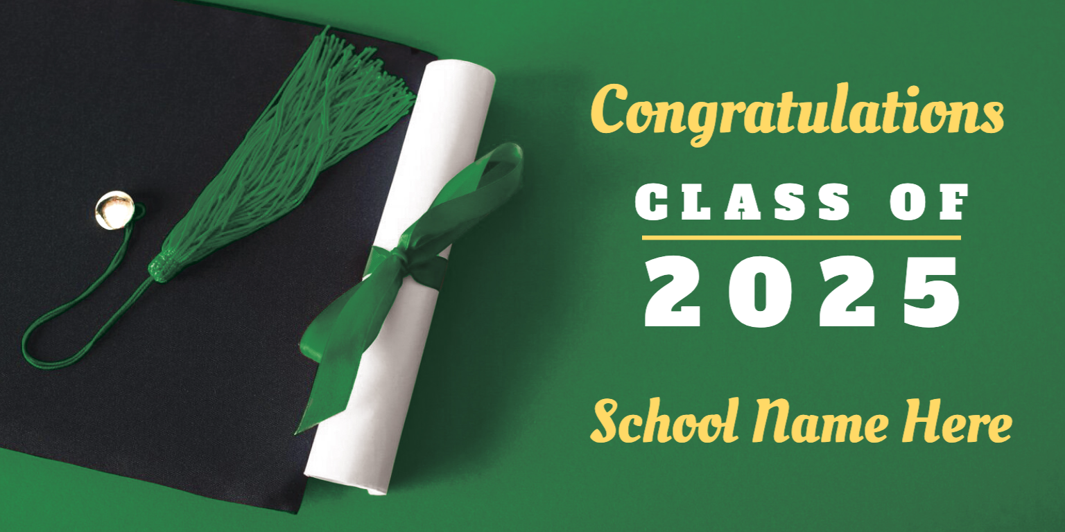 Graduation Banner Green
