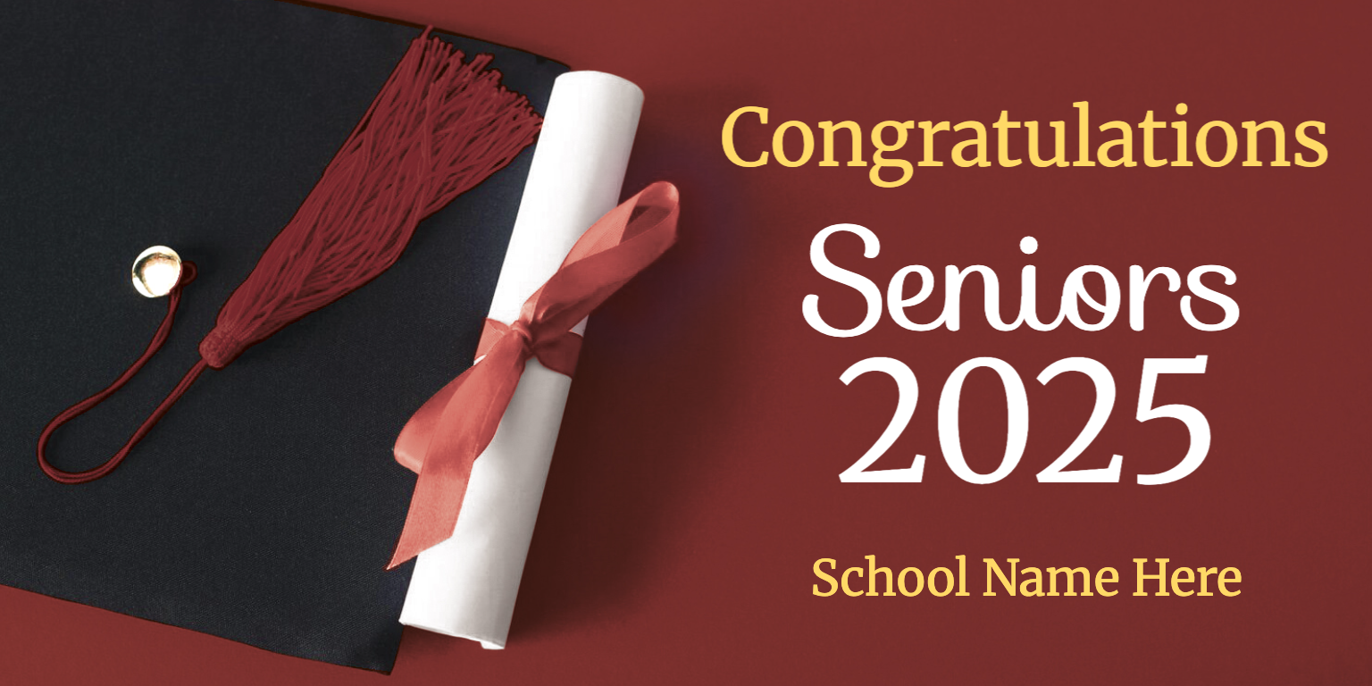 Graduation Banner Maroon