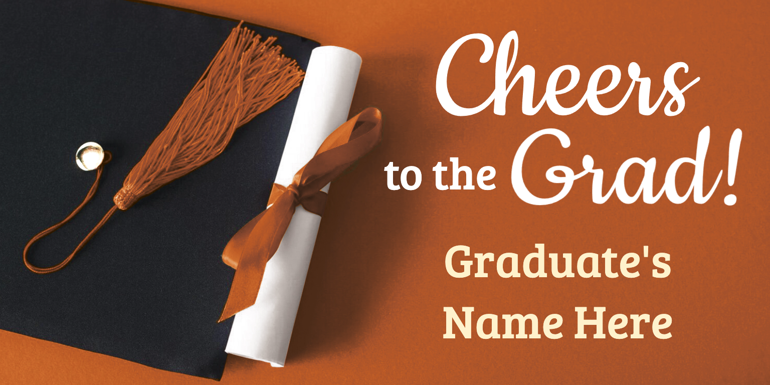 Graduation Banner Orange