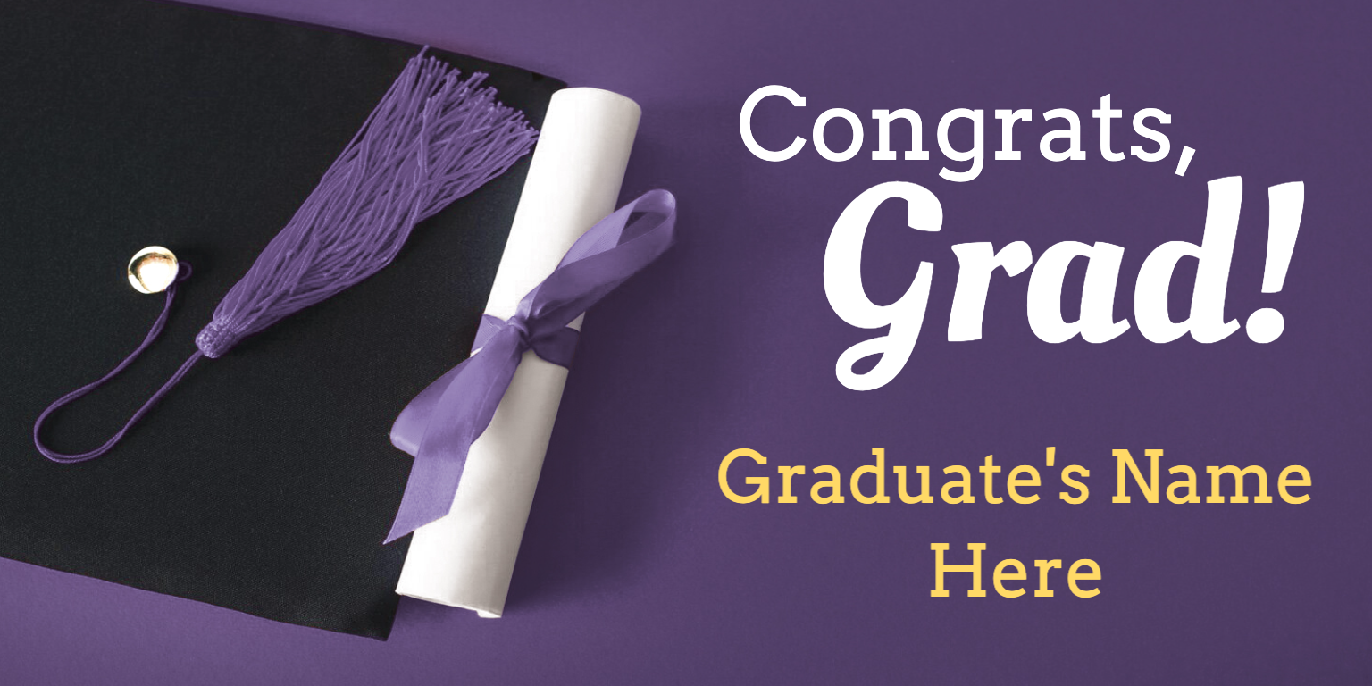 Graduation Banner Purple