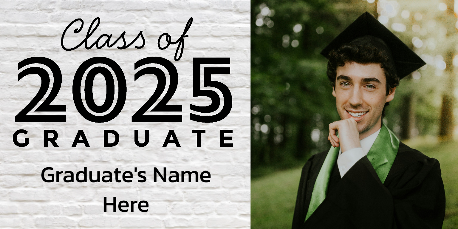 Graduate Banner White Brick