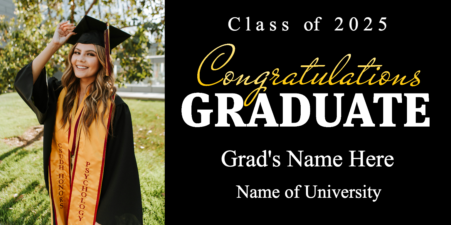 Graduate Banner Black Background